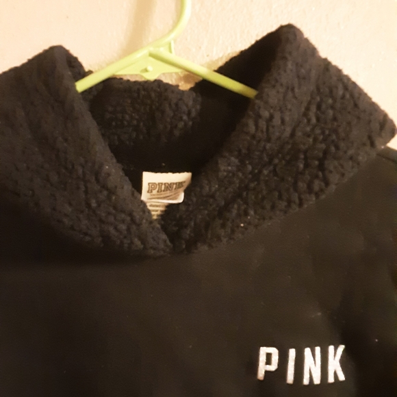 Victoria's secret pink sweatshirt with sherpa hood xsmall - Picture 2 of 3